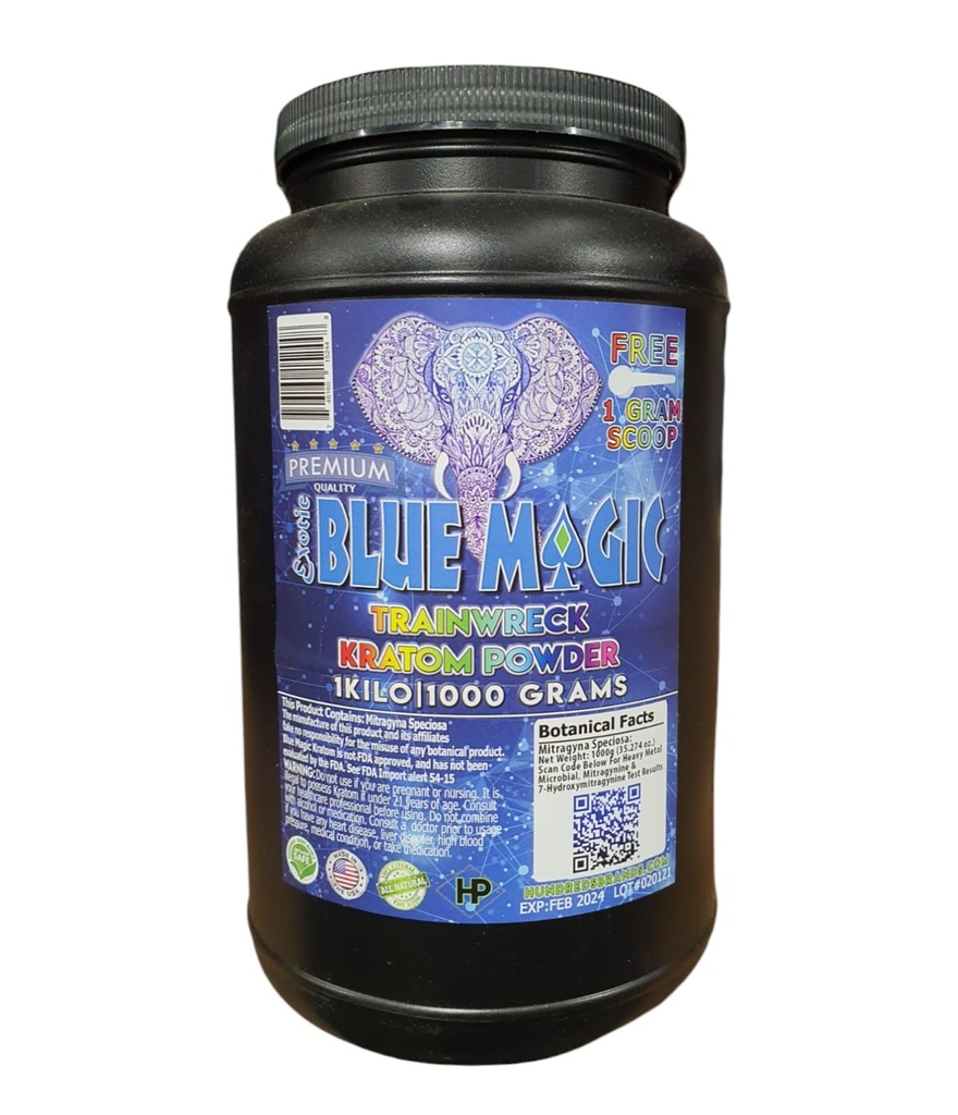 Blue Magic Kratom Powder 1 Kilo (TrainWreck)